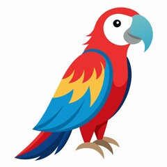 red and yellow macaw illustration on white background