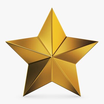 Illustration 3D Gold Star Golden Medal Design