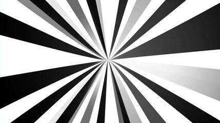 Black and white spiral optical illusion pattern with symmetrical design