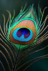 Peacock feather close up