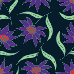 Seamless beautiful geometrical flower pattern textile design