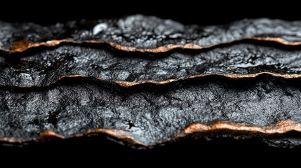 Textured surface with uneven ridges and glossy finish, showcasing unique design