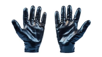 Protective action black safety gloves for industrial use studio setting product photography professional environment close-up view safety concept
