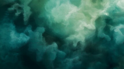 Obraz premium Mystical Swirling Mist in Green and Blue Evoking Cosmic Nebula Fantasy