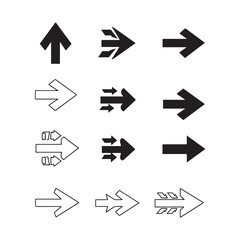 arrow and sync icons set black outline vector symbols design for navigation refresh and rotation