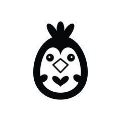 Cute Penguin Icon with Heart and Diamond, Vector Illustration - This is descriptive and includes important keywords.