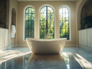 Fototapeta premium Bathroom Tub Near Window