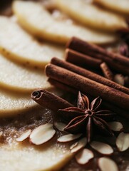 Sliced Apples with Cinnamon and Star Anise