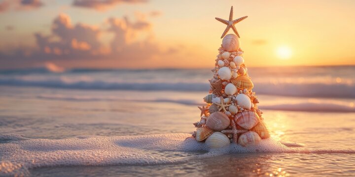Seashell Christmas Tree Beach