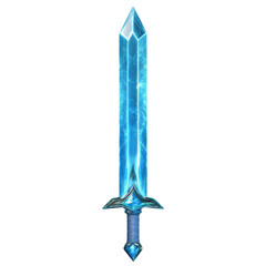 Fototapeta premium Radiant Blue Diamond Sword Glowing with Magical Energy. Fantasy art and game design.