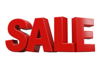 Isolated Bold Red 'SALE' Text for Retail Promotion