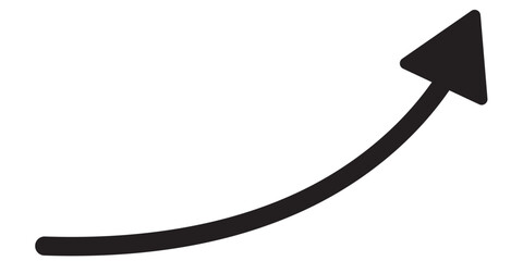 wavy curved Long arrow icon. long line arrow vector. flat style Arrow symbol. arrow on a white background. vector illustration.