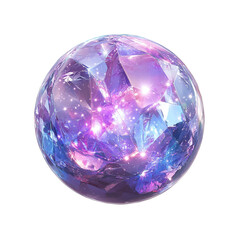 Fototapeta premium Colorful Crystal Orb with Glimmering Shifts and Light Reflections. Fantasy art and game design.