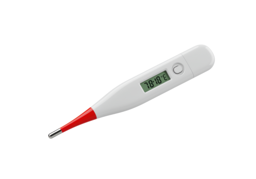 Isolated Digital Thermometer Reading Normal Temperature