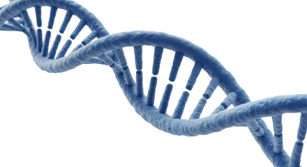 Isolated Close-up of a Detailed Blue DNA Strand