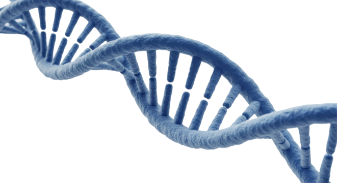 Isolated Close-up of a Detailed Blue DNA Strand - Powered by Adobe