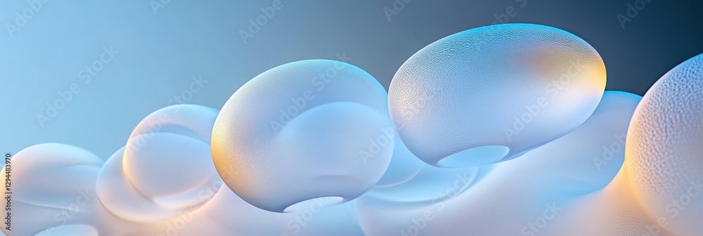 Poster abstract representation of soft translucent spheres with gradient light effect