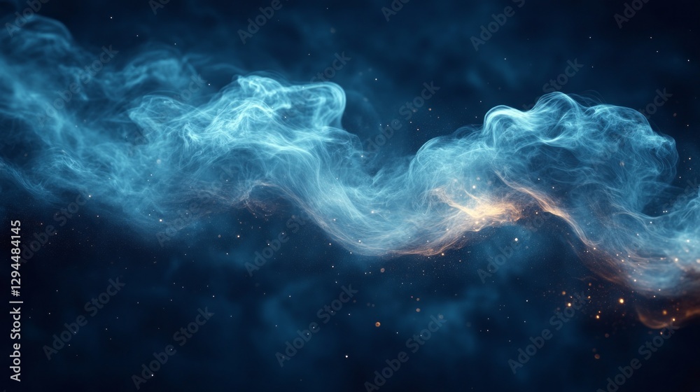 Poster brilliant tendrils of iridescent smoke weave through the darkness, casting a mesmerizing light. tiny