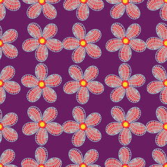 Seamless beautiful geometrical flower pattern textile design