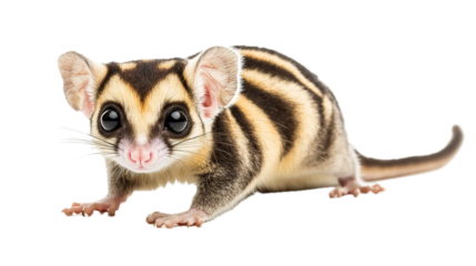 Adorable sugar glider playing captured in studio animal photography bright environment close-up view wildlife concept