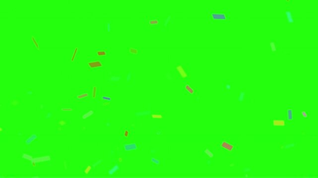 Vibrant Confetti Green Screen | High-Quality Transparent Background for Festive Video Effects