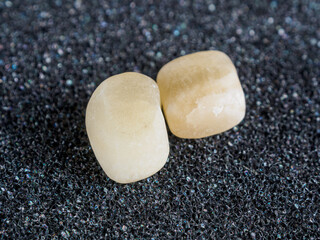 A photograph of calcite, a common carbonate mineral found in various forms and colors.