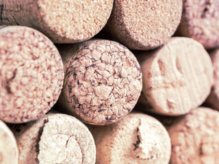 Wine cork background with unique relief and natural shades, perfect for wine themes and décor.