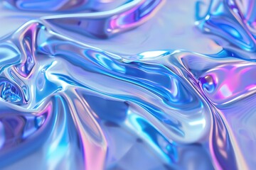 Colorful iridescent abstract texture with smooth flowing patterns and metallic glow