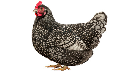 Isolated Orpington Chicken with Intricate Feather Pattern