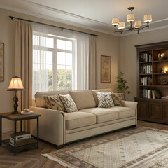 Fototapeta premium interior with sofa 3d illustration