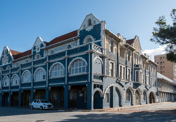 Fototapeta premium South Africa. Port Elizabeth Gqeberha. Historic building facade, colonial style architecture.