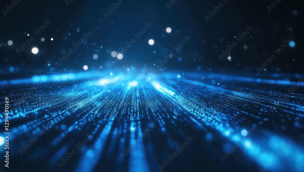 Aufkleber digital background featuring blue numbers and code, creating an atmosphere of technology and data in