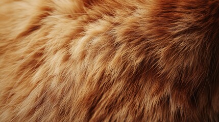Fototapeta premium Close-Up View of Soft Orange Fur Texture with Natural Patterns