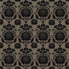 elegant seamless damask pattern black combination