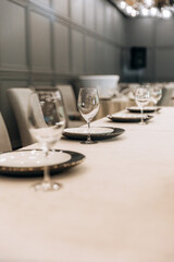 Seating for guests at a table in a restaurant