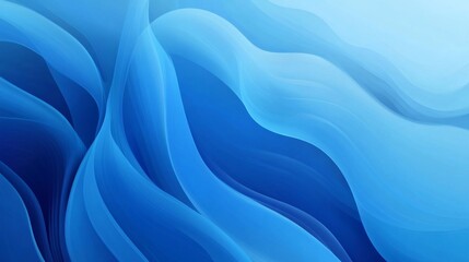Fototapeta premium Abstract blue waves: fluid motion and serenity in curved patterns