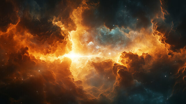 Dramatic sky with glowing cross-shaped light &ndash; Palm Sunday miracle