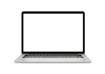 Isolated Laptop with Blank White Screen for Mockup
