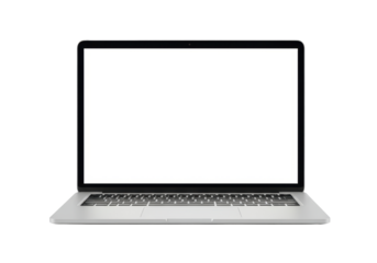 Isolated Laptop with Blank White Screen for Mockup
