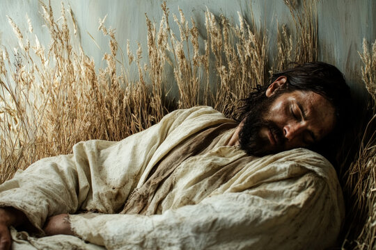A depiction of Jacob's dream from the Bible, dramatic and spiritual, biblical theme