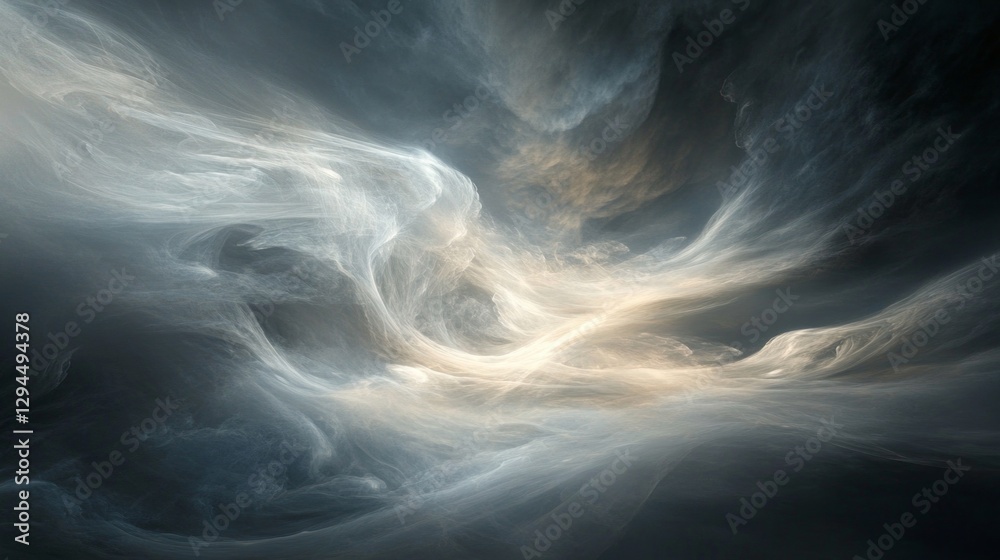Poster a mesmerizing tapestry of ethereal colors swirls gracefully, evoking the depths of space. soft light