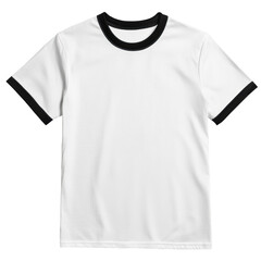 PNG Of Vintage Black And White Ringer Blank T-shirt Mockup Isolated On Trasparent Background 