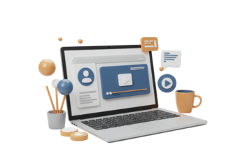 Isolated Laptop Scene with Online Learning Elements