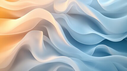 Obraz premium Soft abstract fluid shapes, pastel tones of light blue and beige, smooth gradients, modern and minimalistic composition