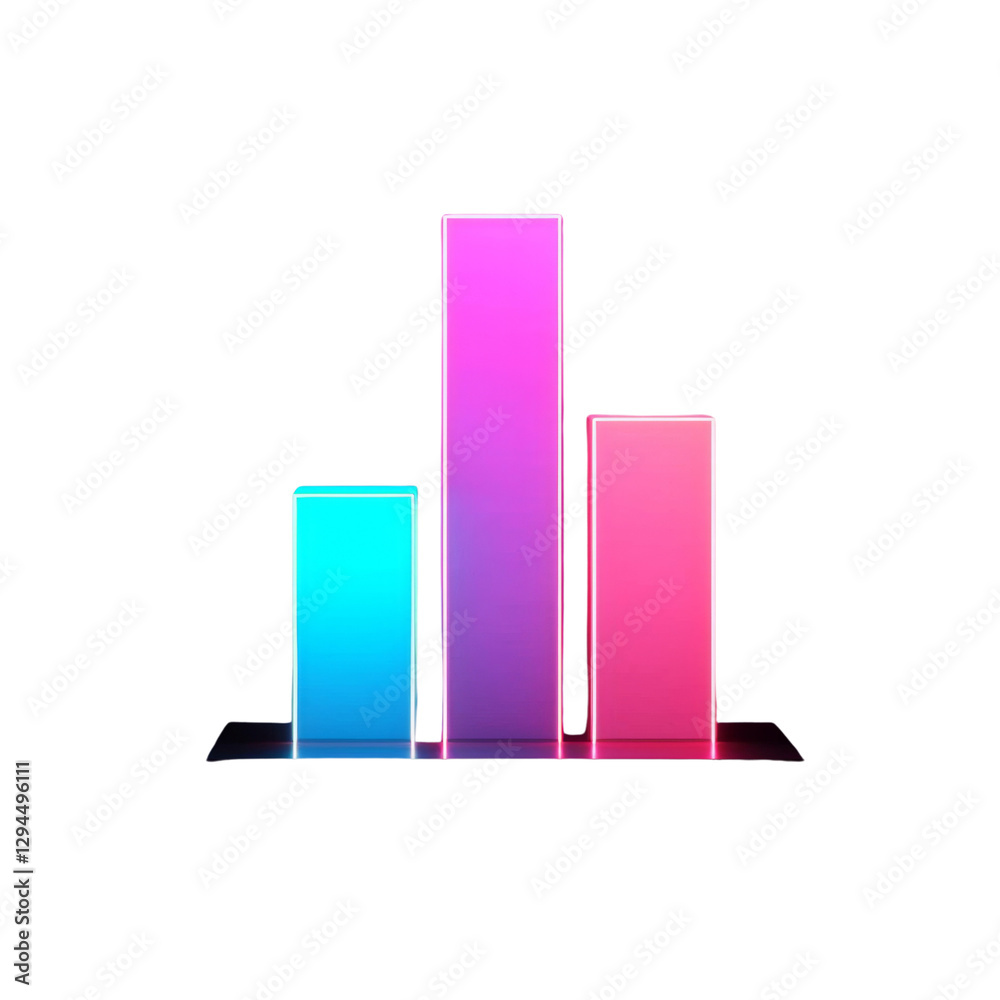 Leinwandbilder digital bar graph in vibrant colors representing data visualization