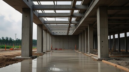 Structure construction site engineer for background