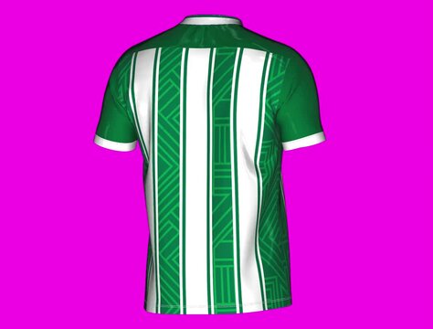 Colorful T-shirt design featuring vibrant patterns and casual style for men, showcasing a blank cotton template ideal for fashion illustrations and garment designs