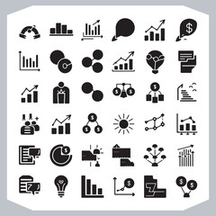 Graph and Chart Icons Perfect for Financial Reports and Business Presentations