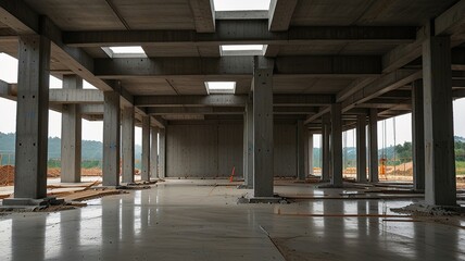 Naklejka premium Structure construction site engineer for background
