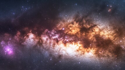 Colorful cosmic nebula with bright stars and swirling gases